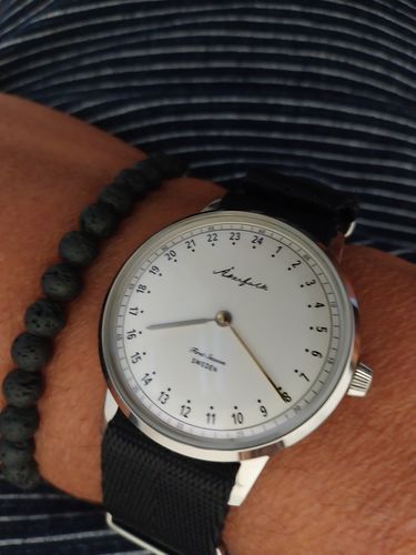 Customer photo review of First Season Silver White with Black NATO
