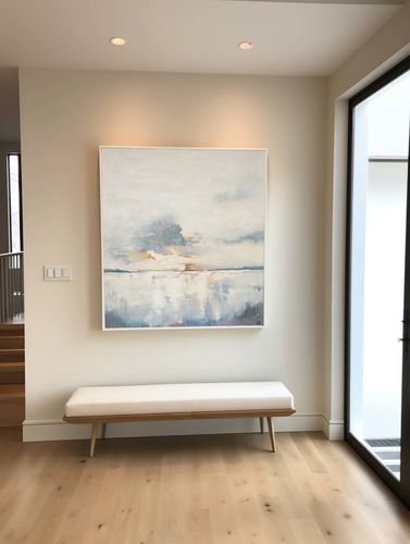 Customer photo review of Blue White Abstract Painting #ABSS23