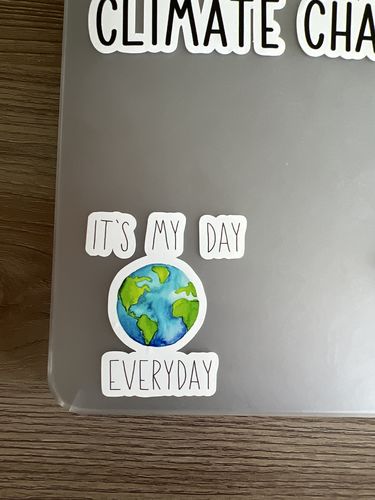 Customer photo review of Earth- It's my day everday stickers