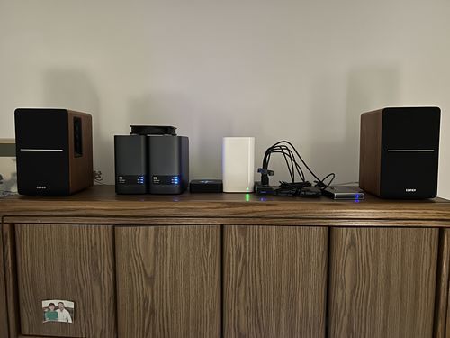 Customer photo review of R1280Ts Active Bookshelf Speakers
