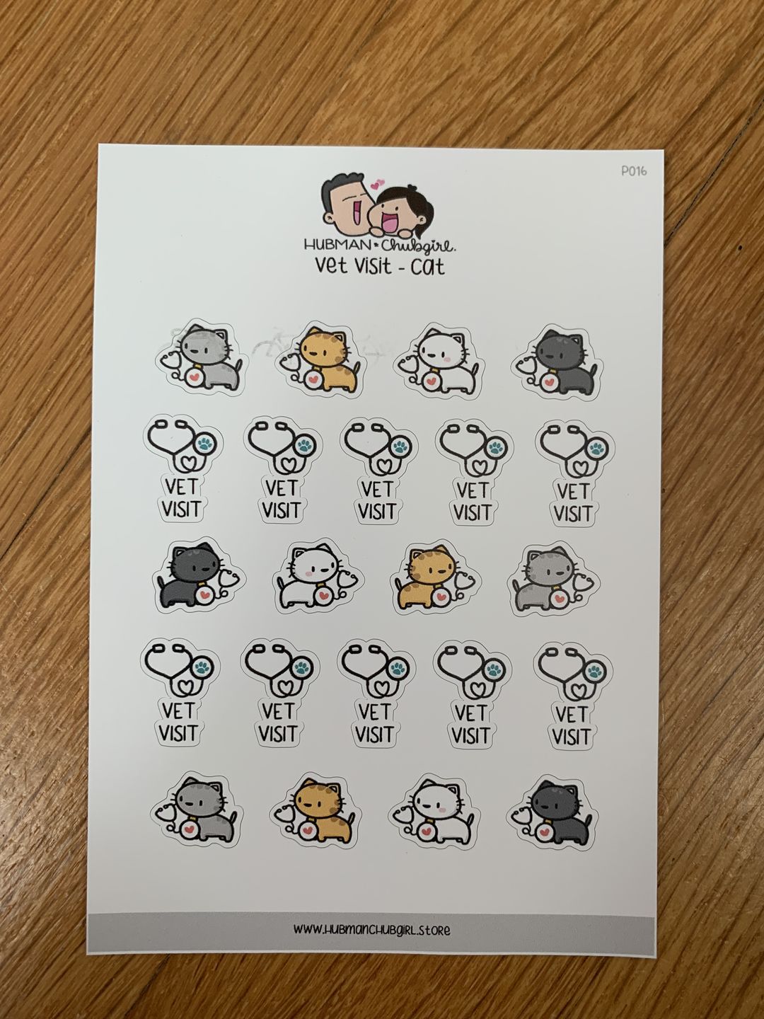 Customer photo review of Vet Visit - Cat Planner Stickers