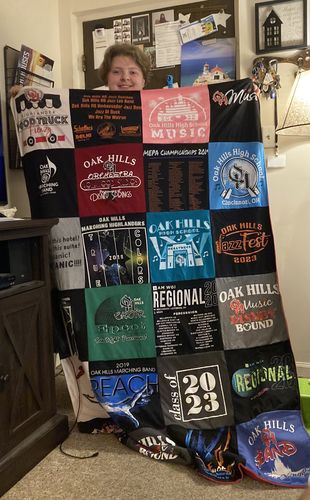 T-shirt quilt from oak hills high school by Lynn from OH