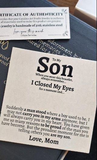 Customer photo review of To My Son Cuban Twist Steel Bracelet | Love Mom