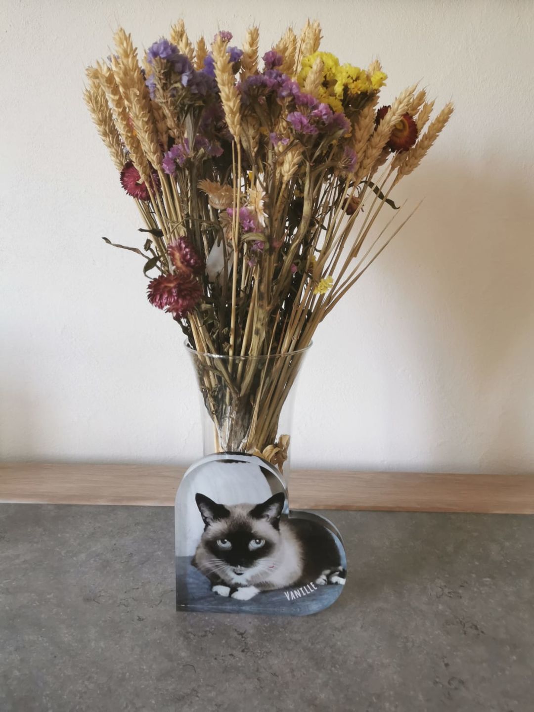Customer photo review of Avec photo - Cœur en verre personnalisé