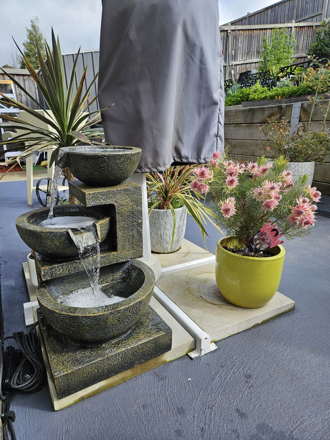 Customer photo review of Carmen 3-Tier Garden Water Feature - Best Seller