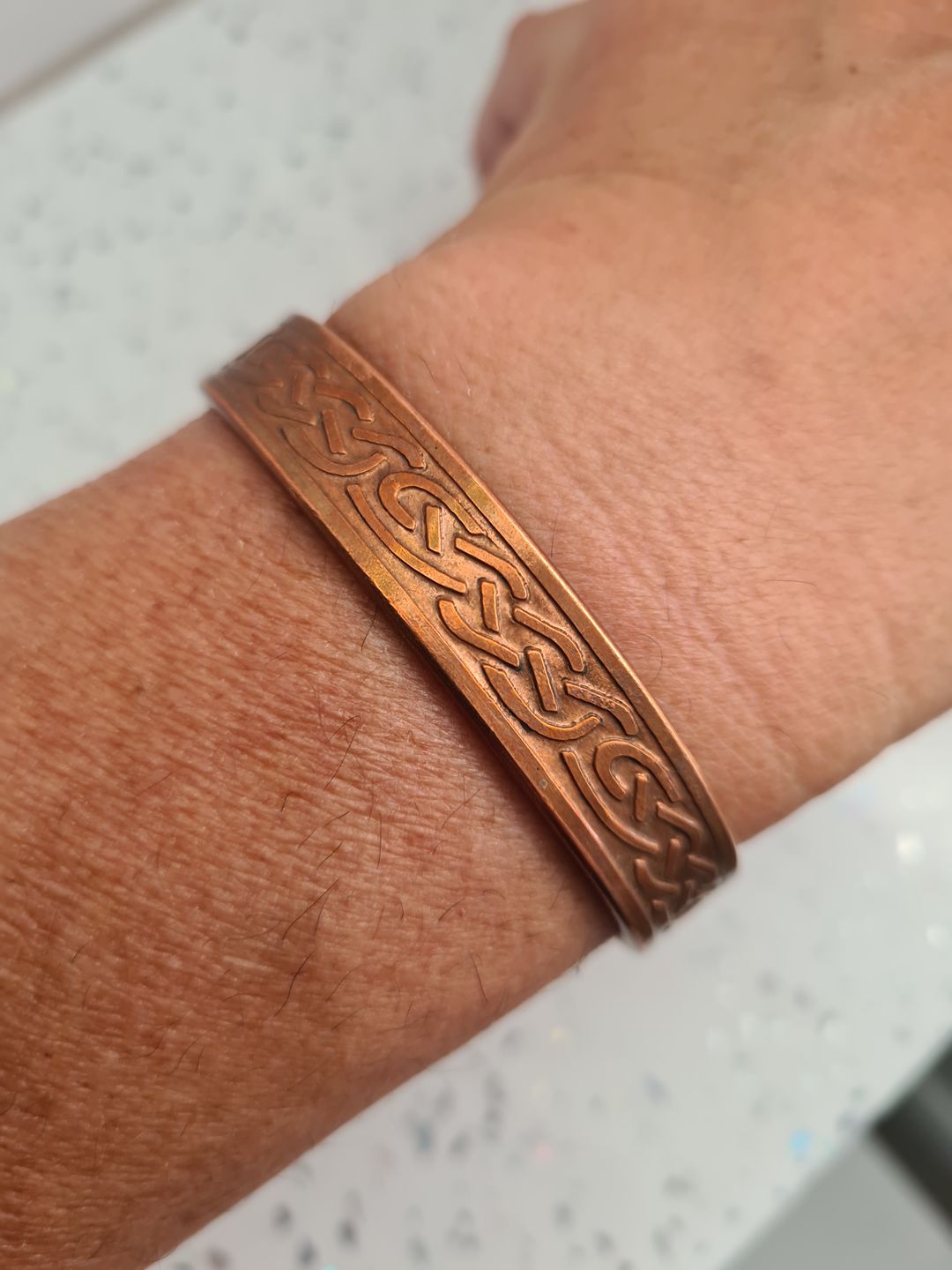 Customer photo review of Celtic Copper Cuff