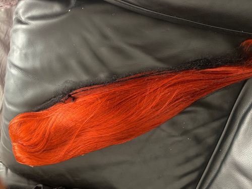 Customer photo review of Ginger Orange Wave Transparent Lace Frontal Lace Wig