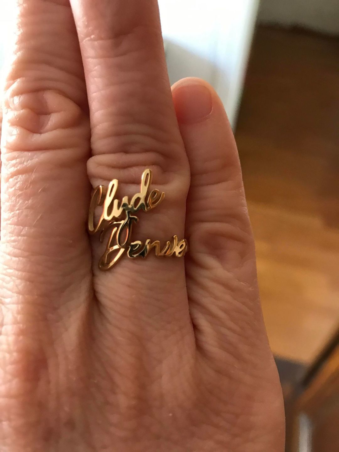 Customer photo review of Bague Deux Prénoms Personnalisable