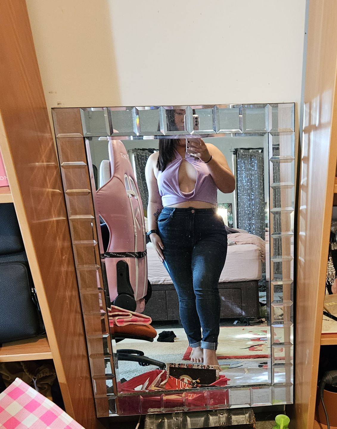 Customer photo review of Impact High Waisted Skinny Jeans - Deep Indigo