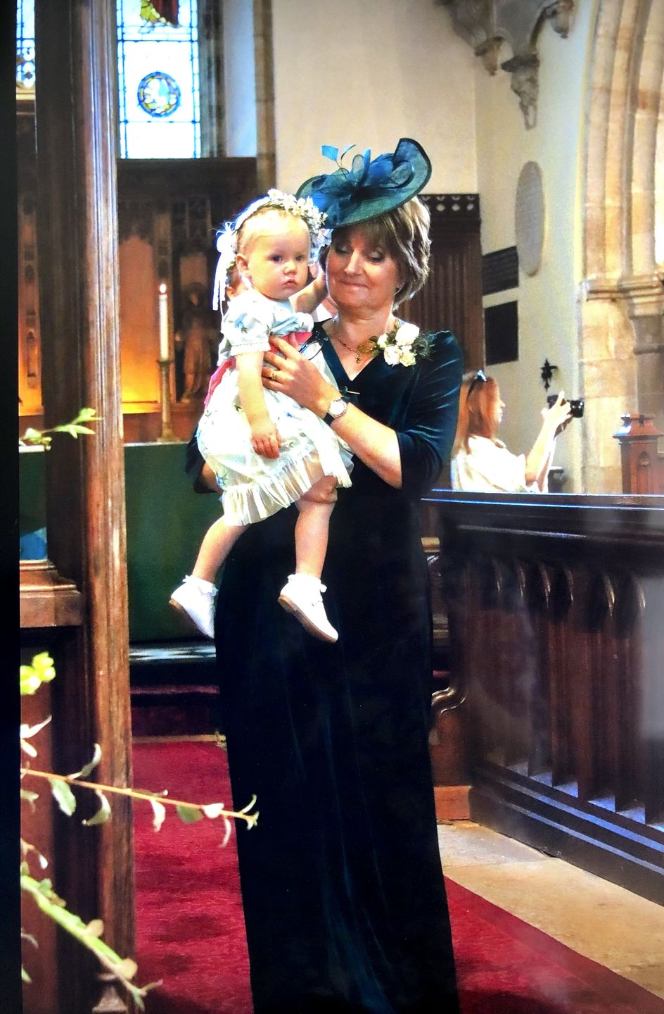 Customer photo review of Verity Elegant Velvet Maxi Gown in Dark Green