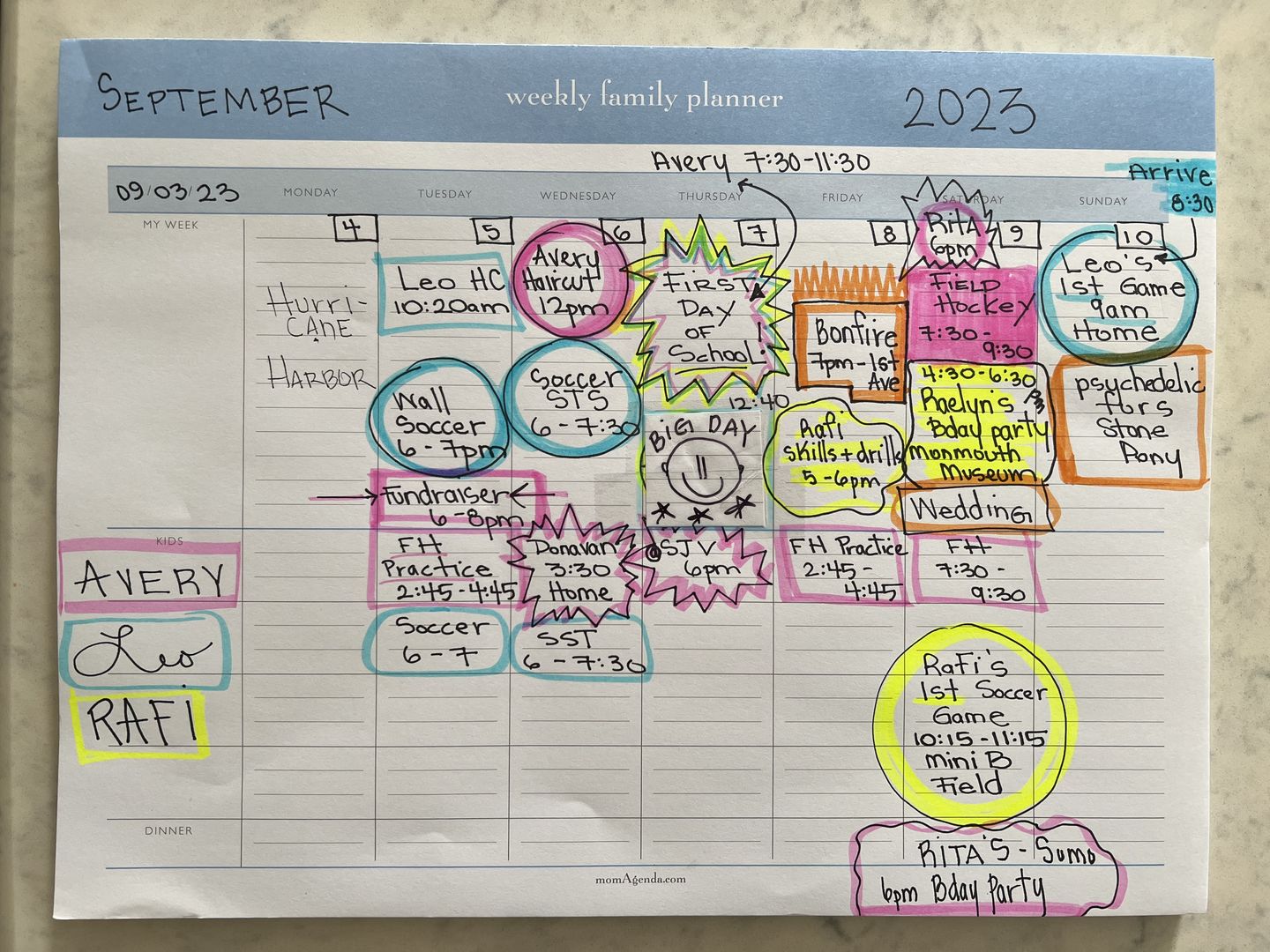 Customer photo review of Weekly Family Planner Pad