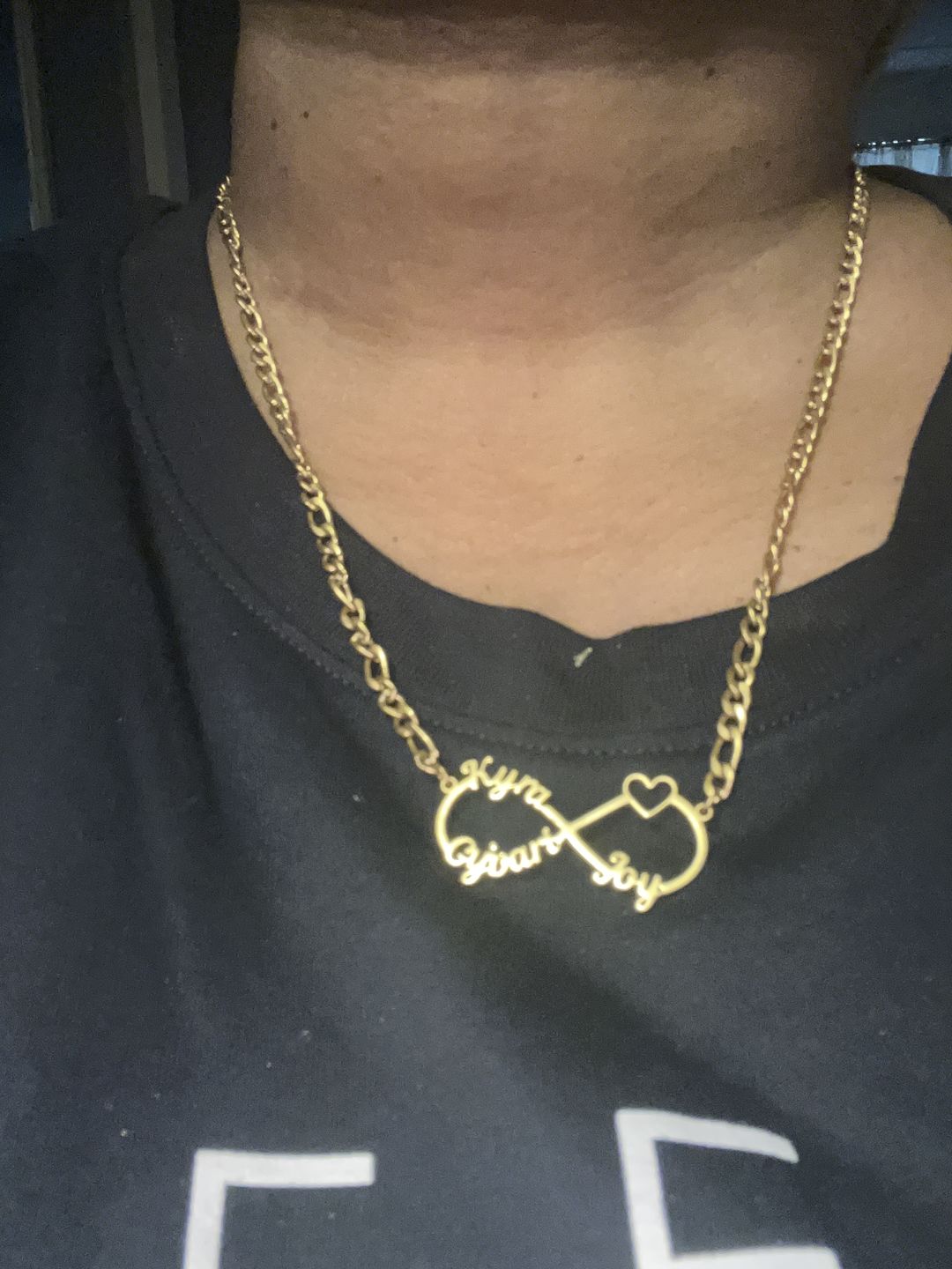Customer photo review of Infinity Name Necklace