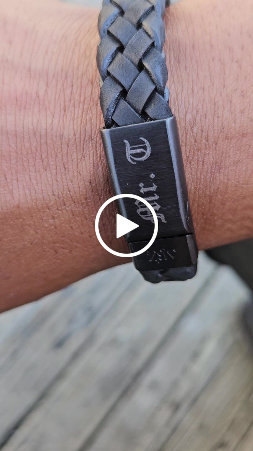 Customer video review of 12mm Black Leather Bracelet