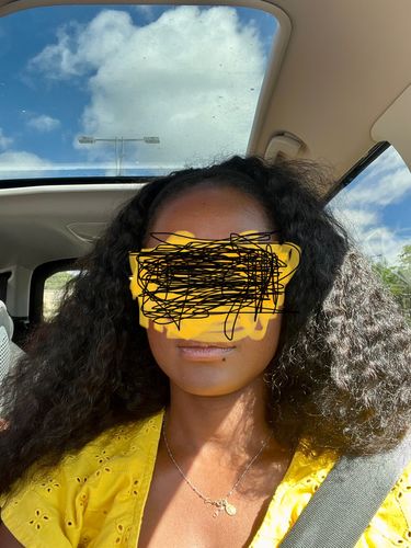 Customer photo review of Curly Virgin Human Hair Clip in 3/4 Half Wig