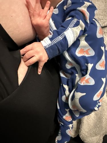 Customer photo review of Ultra Comfort Active Nursing Bra (Black Camo)