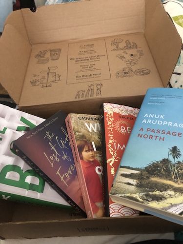 Customer photo review of Surprise Subscription Box of 4 Mixed Books