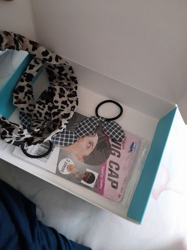 Customer photo review of Afro Curly Virgin Human Hair Clip in 3/4 Half Wig