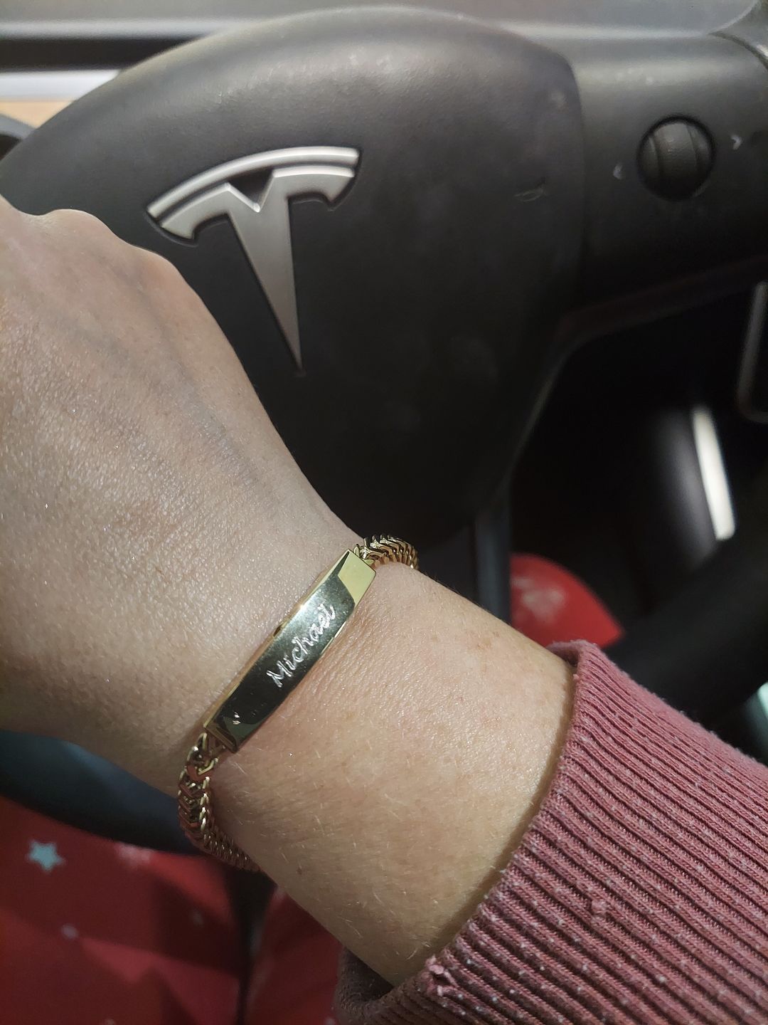 Customer photo review of Franco Link ID Urn Bracelet | 4MM