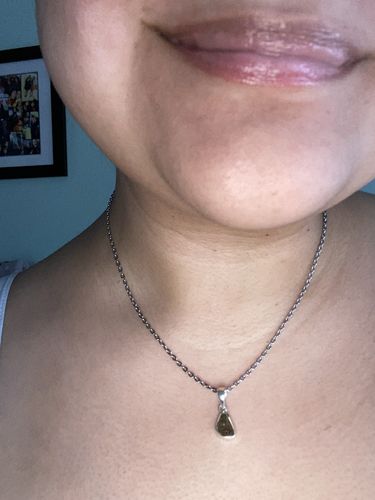Customer photo review of Moldavite Pendants (Intuitively Selected)