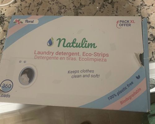 Customer photo review of Eco-Tiras de Detergente 40 lavados Natulim