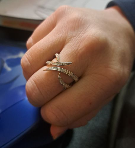 Customer photo review of Wave CZ Ring in Sterling Silver