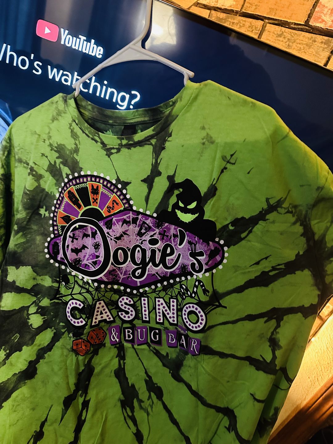 Customer photo review of Oogie Boogie's Casino Tie Dye Shirt (Hand Dyed- Limited Edition)