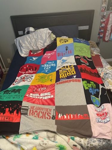 T-shirt quilt from meadowview high school by Mary Grace from AL