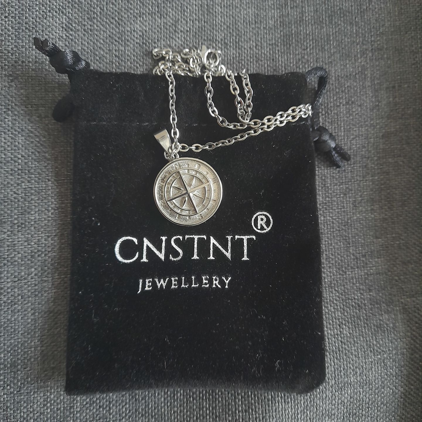Customer photo review of Silver compass necklace