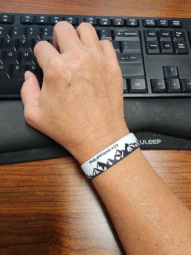 Customer photo review of Philippians 4:13 Wristband