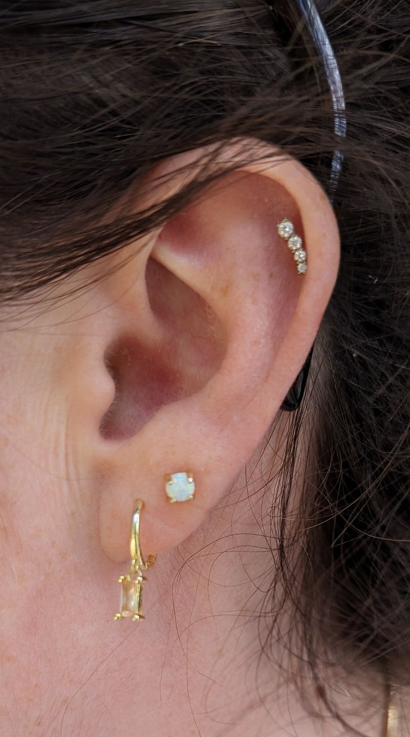 Customer photo review of Opal Gemstone Stud Earrings