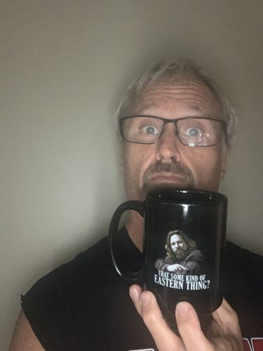 Customer photo review of Enjoying My Coffee Mug 15oz (2-sided)