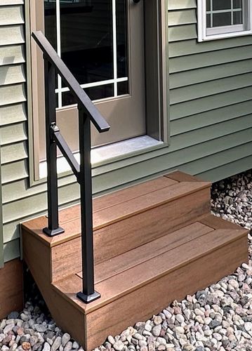 Customer photo review of Indoor/Outdoor Handrail Kit for Stairs 1 and 2 steps