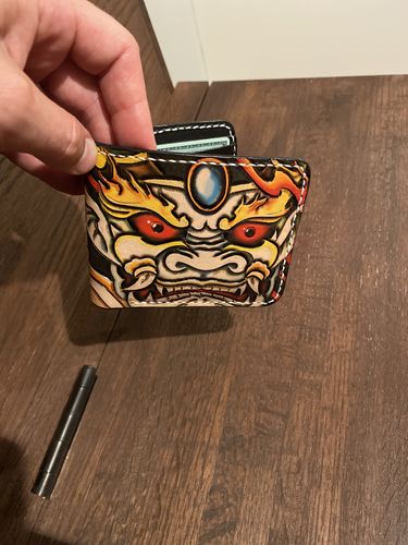 Customer photo review of Hundred Ghosts™ Irezumi Japanese Leather Wallet