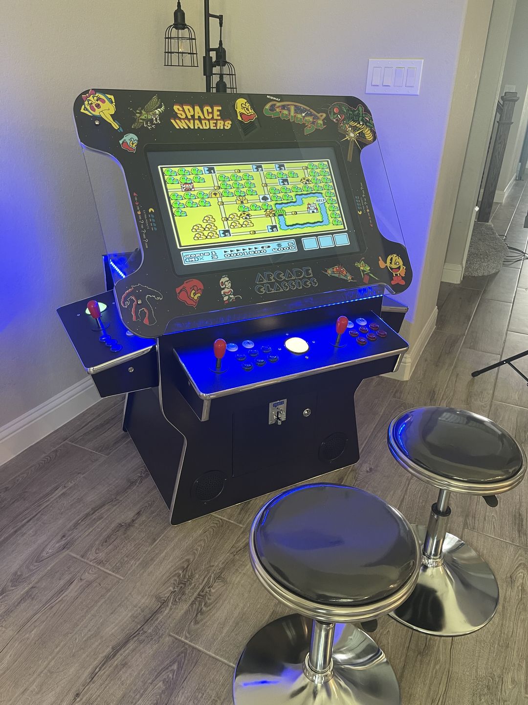 Customer photo review of Cocktail Arcade Machine 3505 Games  Tilt Up Black Lift Up Retro Multi-cade Table