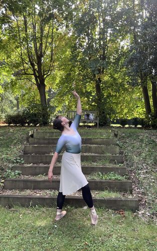 Customer photo review of Women's Barcelona Half Sleeve Leotard - Forest Ombré