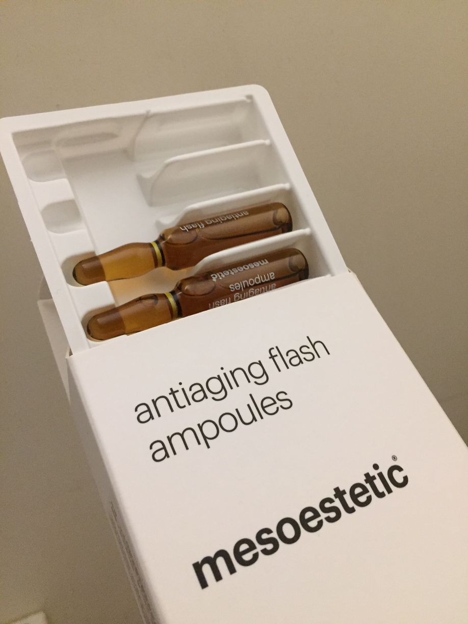 Customer photo review of mesoestetic anti aging flash ampoules (2mL x 10)