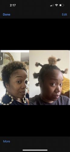 Customer photo review of NEW! Hair Transformation Bundle- Moisturizes, Detangles, Drastically softens and Grows!
