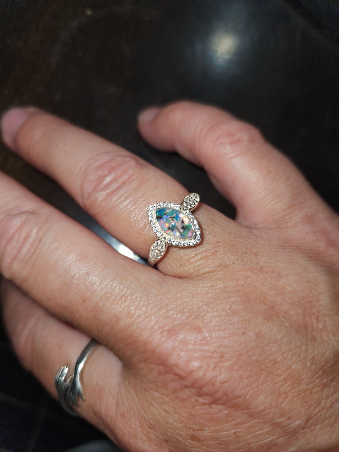 Customer photo review of Bedazzled Marquise Cremation Ring