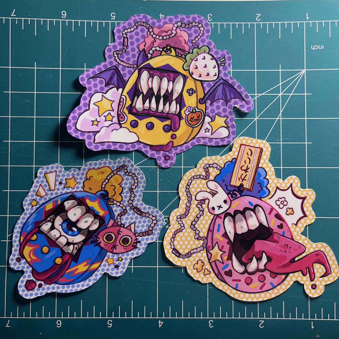 Customer photo review of Harajuku Virtual Pet Stickers!