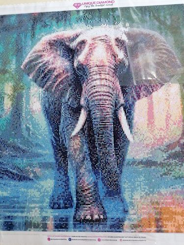 Customer photo review of 5D Diamond Painting AB Steine Elefant im Wald