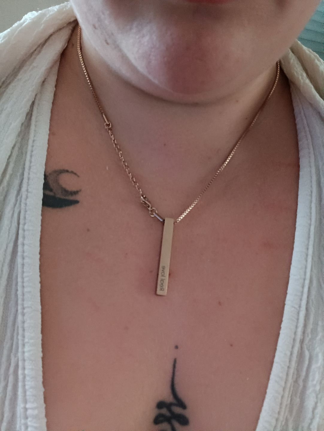 Customer photo review of Collier Personnalisé Barre 3D
