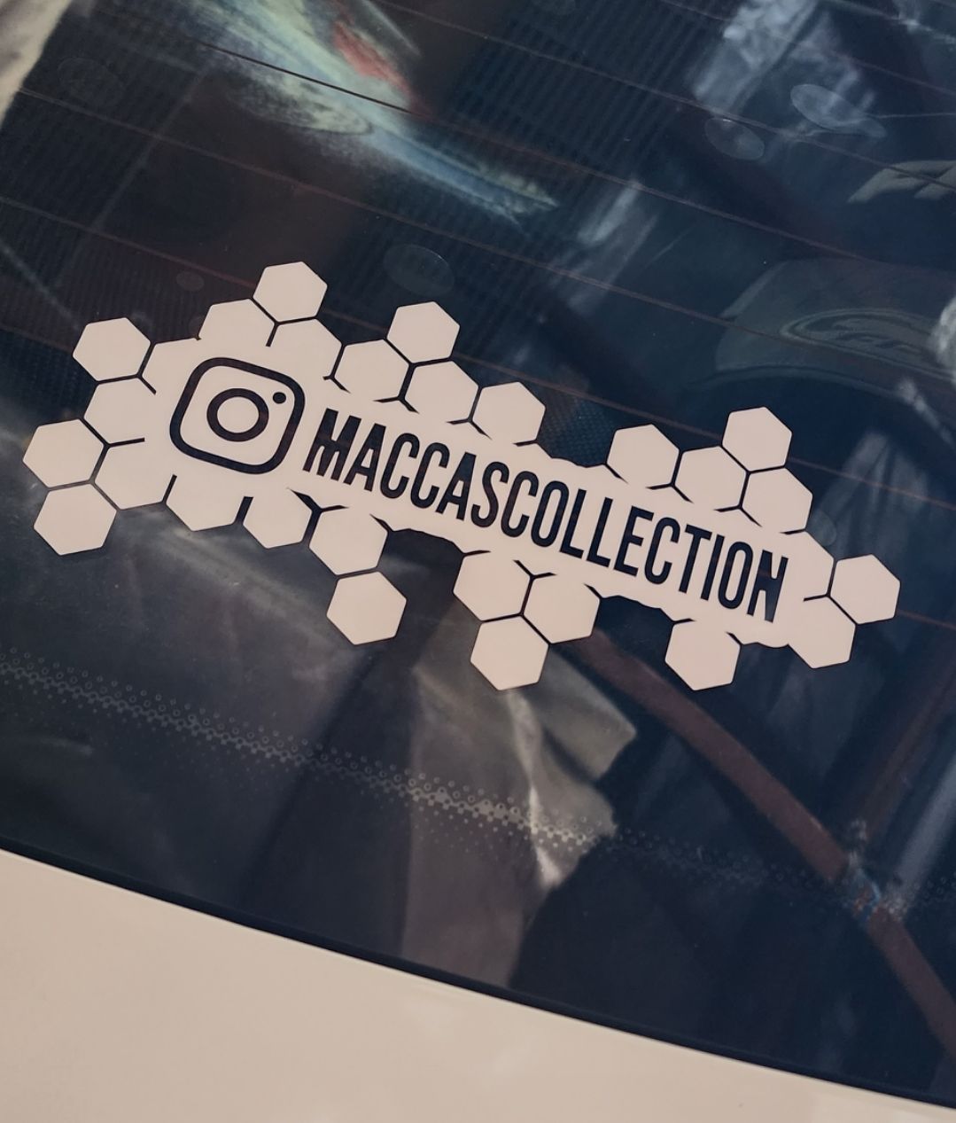 Customer photo review of Custom Instagram Name Hexagon Pattern Sticker