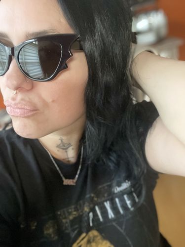 Customer photo review of Vamp Batwing Sunglasses in Black