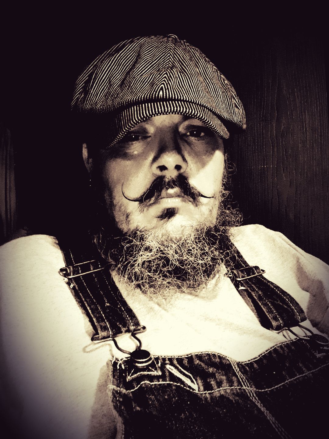 Customer photo review of Striped Denim Newsboy Cap