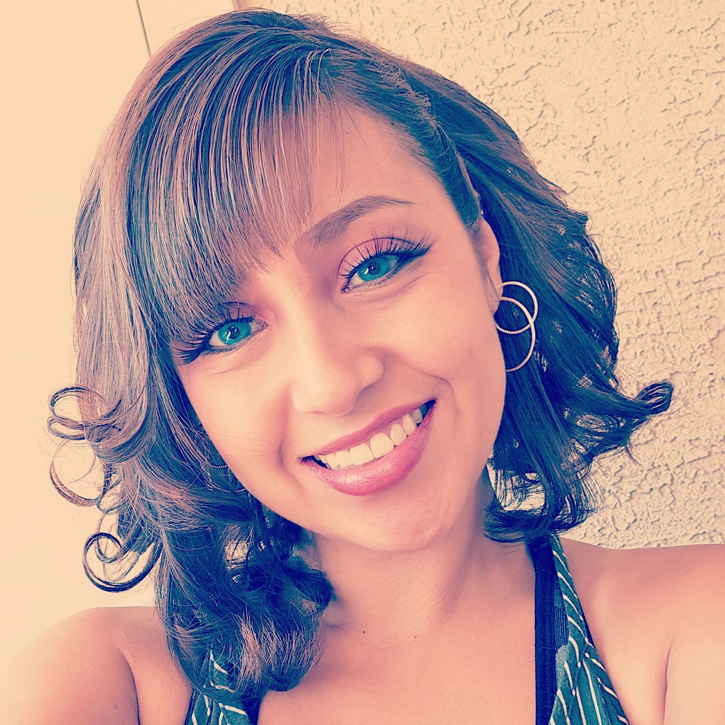 Customer photo review of Pixie Blue Prescription Coloured Contact Lenses