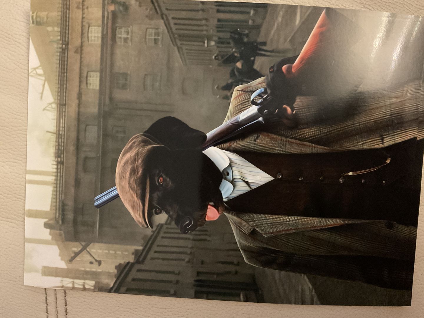 Customer photo review of The Thug (Peaky Blinders Inspired): Custom Pet Portrait