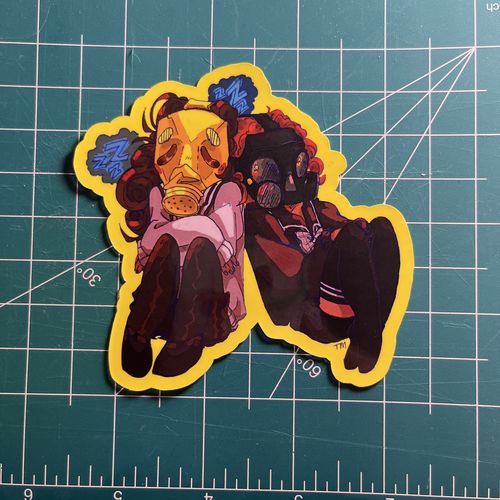 Customer photo review of Gas Mask Girls Sticker