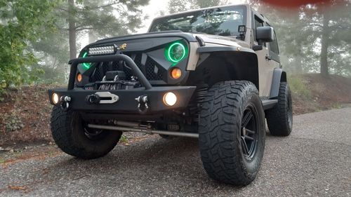 Customer photo review of Gladiator Grille w/ LED Off-Road Lights & RGB Halo Headlights Combo for 07-18 Wrangler JK