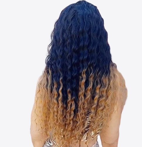 Customer photo review of Luvwin 13x4&13x6 Brown Ombre Highlights Water Wave Glueless Pre-Cut HD Lace Frontal Wig
