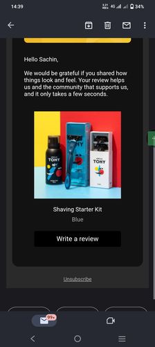 Customer photo review of Shaving Starter Kit